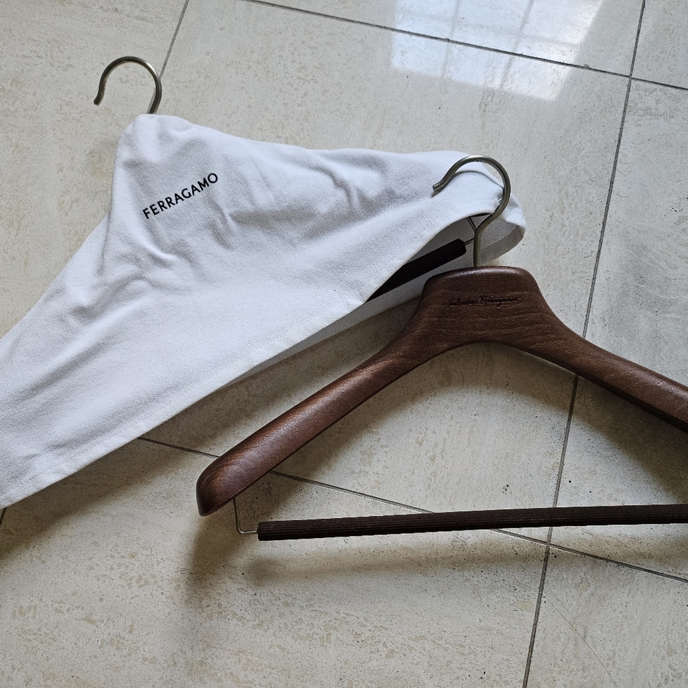 Luxury Wooden Hanger with White Cover - Quantity 2 Sets